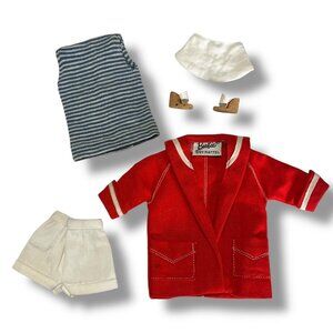 Vintage Mattel Barbie #963 Resort Set Red Sailor Jacket Top Shorts Shoes & Visor